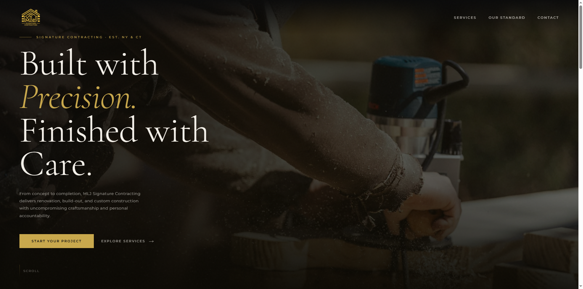 MLJ Signature Contracting website